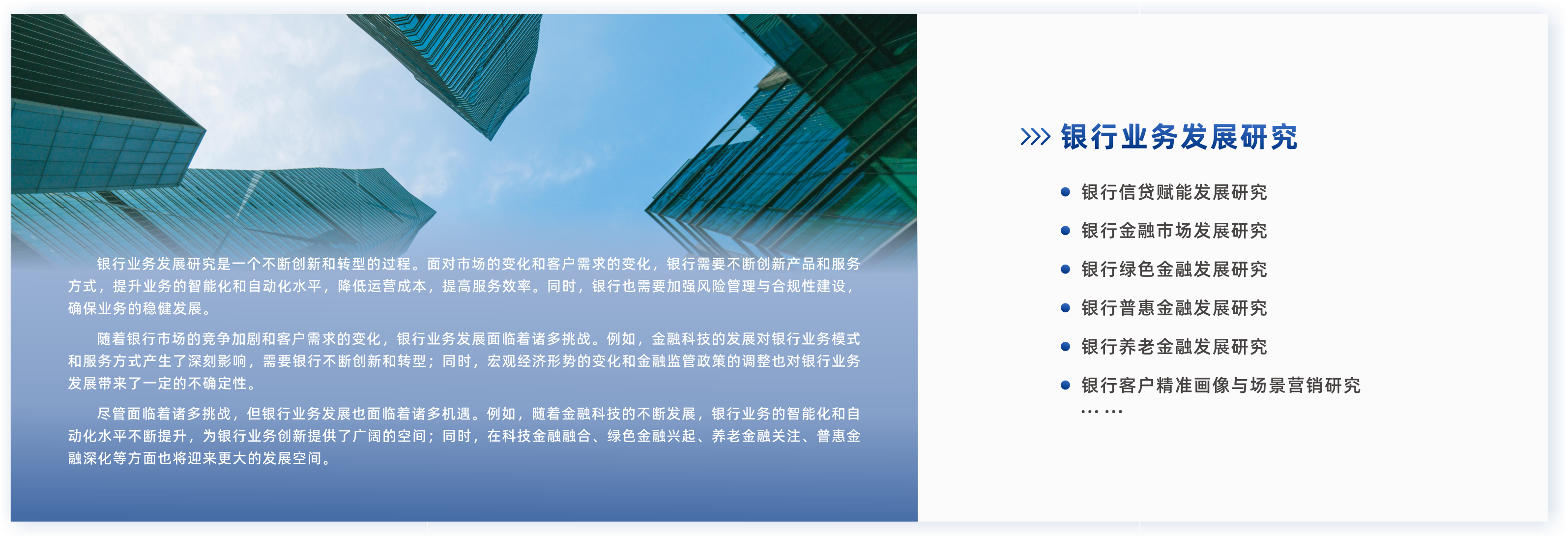 银行业务发展研究